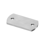 Ankerplatte 100x50x6 mm aus Edelstahl, halbrund, Längsschliff