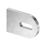 Anschweißlasche 60x40x6mm mit Langloch 25x9mm, Anschluss flach, geschliffen