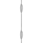 Edelstahl Designstab Zwei-Blatt Ø 12 mm mit Blechfüllung - 950 mm