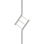 Edelstahl Designstab "Kubo" Ø 12 mm mit Zierelement aus Flacheisen - 1000 mm