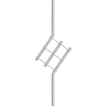 Edelstahl Designstab "Matrix" Ø 12 mm mit Zierelement aus Flacheisen - 1000 mm