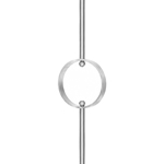 Edelstahl Designstab Halo Ø 12 mm mit flachem Edelstahl-Ring - 1000 mm