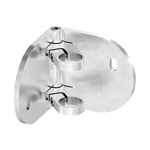 V2A Wandbefestigung / Eckanwendung, verstellbar, Anschluss Ø42,4mm, geschliffen