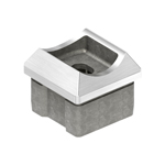 Edelstahl V2A Vierkantrohr Adapter 40x40x2 mm auf Rundrohr Ø42,4 mm