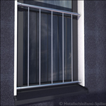 Französischer Balkon, Edelstahl 1.4301, K240 geschliffen, RR 42,4 mm/12mm Stab, Fensterlaibung 300-1900mm