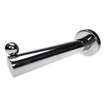 I-Form Garderobenstange Ø33,7 mm mit Zierkugel und Wandanschluss - Hochglanz