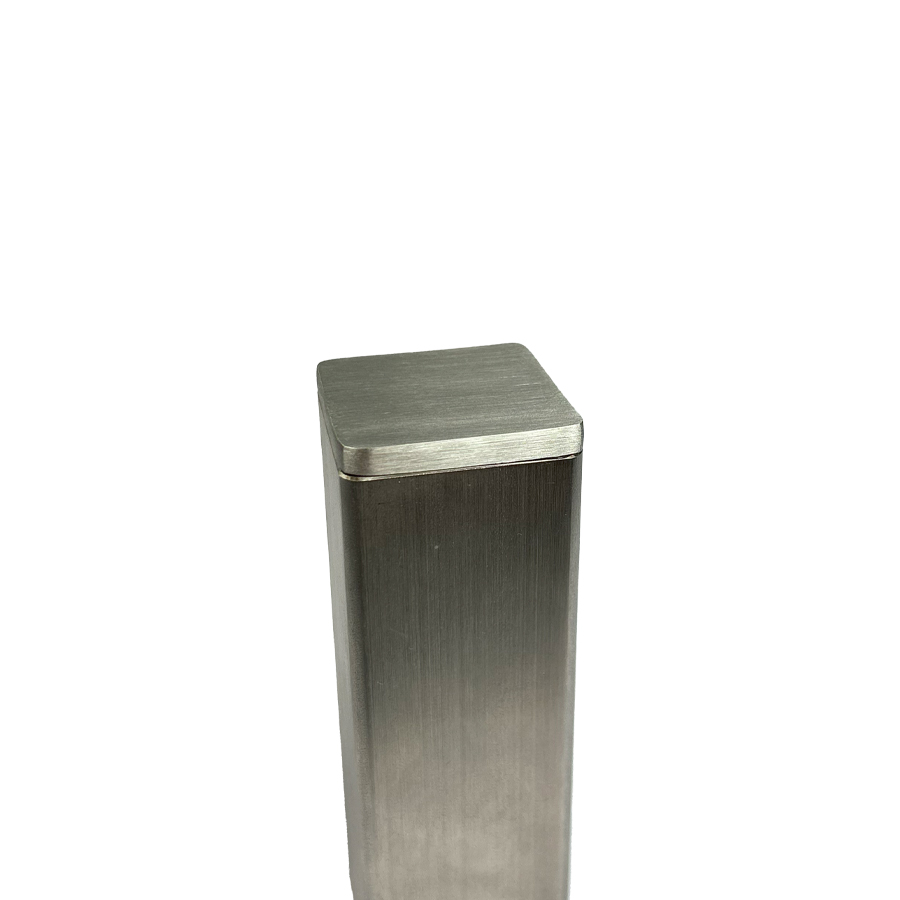 Quadratische Endkappe 50x50mm Edelstahl V2A flach