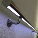 V2A LED-Handlauf Ø42,4mm, für Innen- und Außenbereich, geschliffen