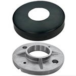 Anker + Abdeckrosette aus Edelstahl Schwarz für Ø42,4mm Set