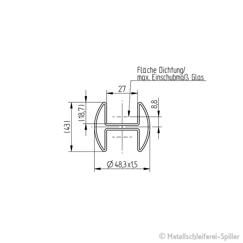 Skizze V4A Doppelnutrohr