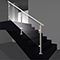 Treppengeländer mit Glasfüllung, I-Form, aufgesetzte Montage