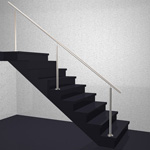 Edelstahl Treppengeländer I-Form ohne Füllung, 2mm, aufgesetzte Montage